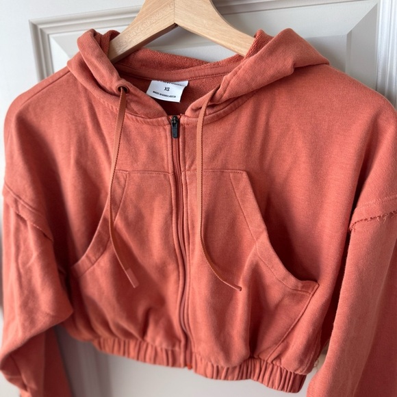 GYMSHARK x Kendra & Kathryn Burnt Orange Cropped Zip Up Hoodie Size XSmall - Picture 7 of 13